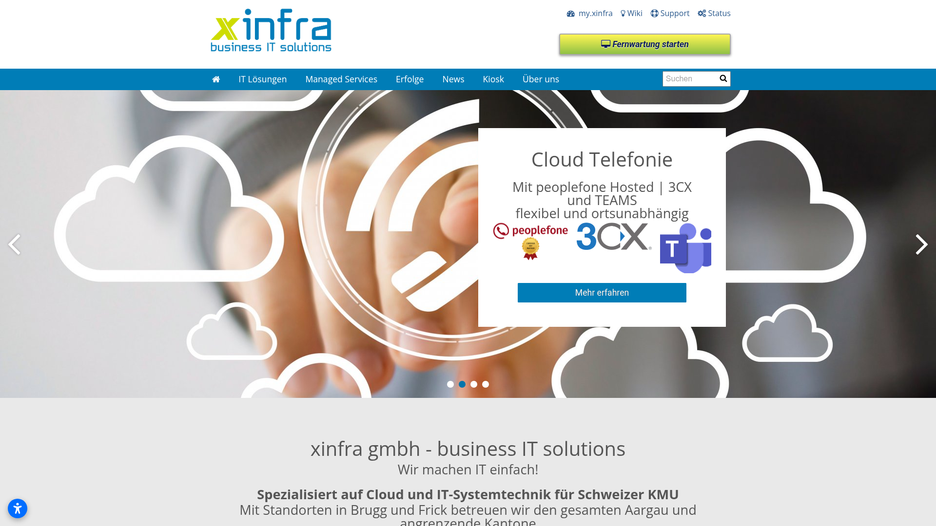 Website of xinfra gmbh