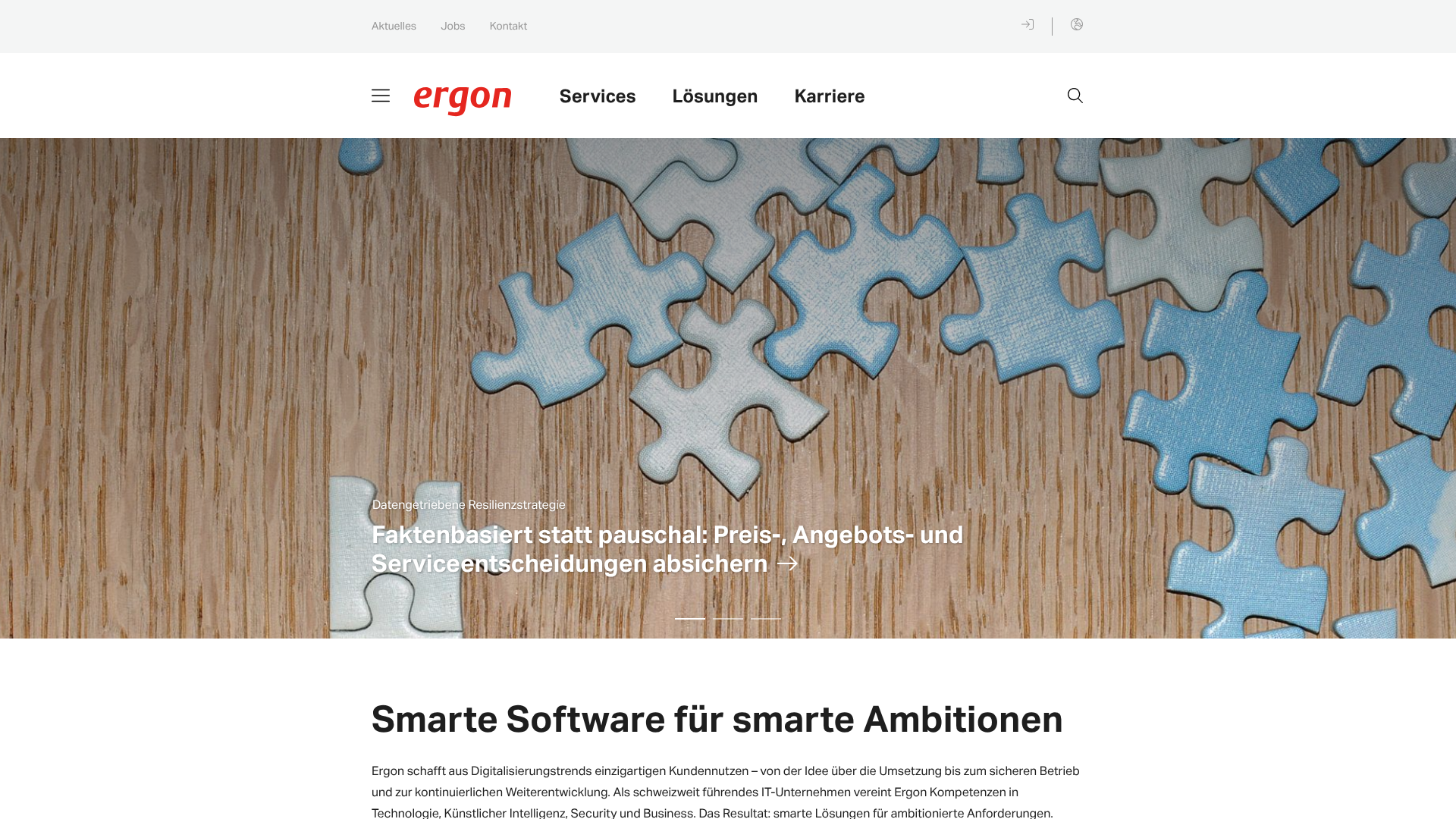 Website of Ergon Informatik AG