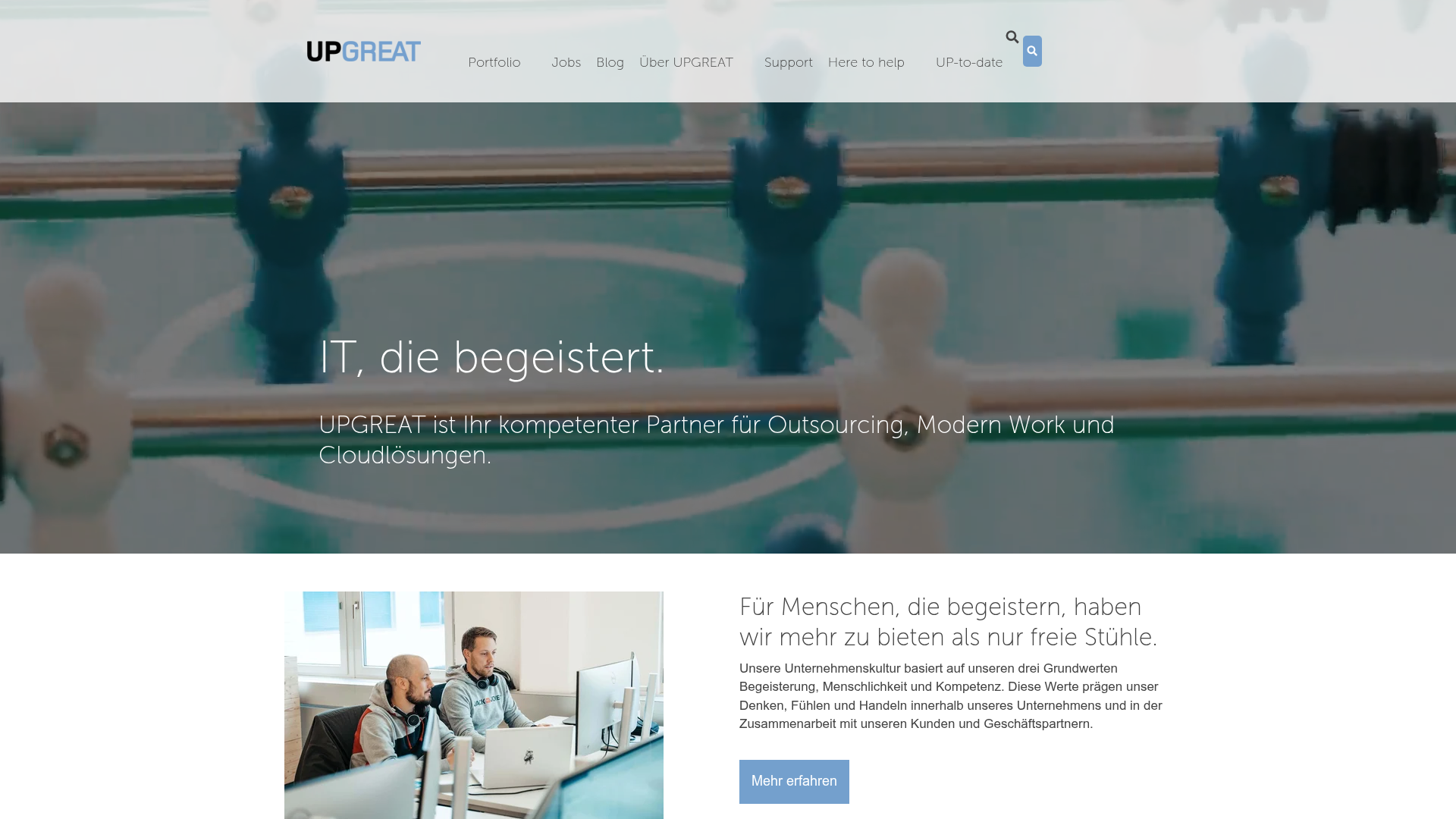 Website von UPGREAT AG