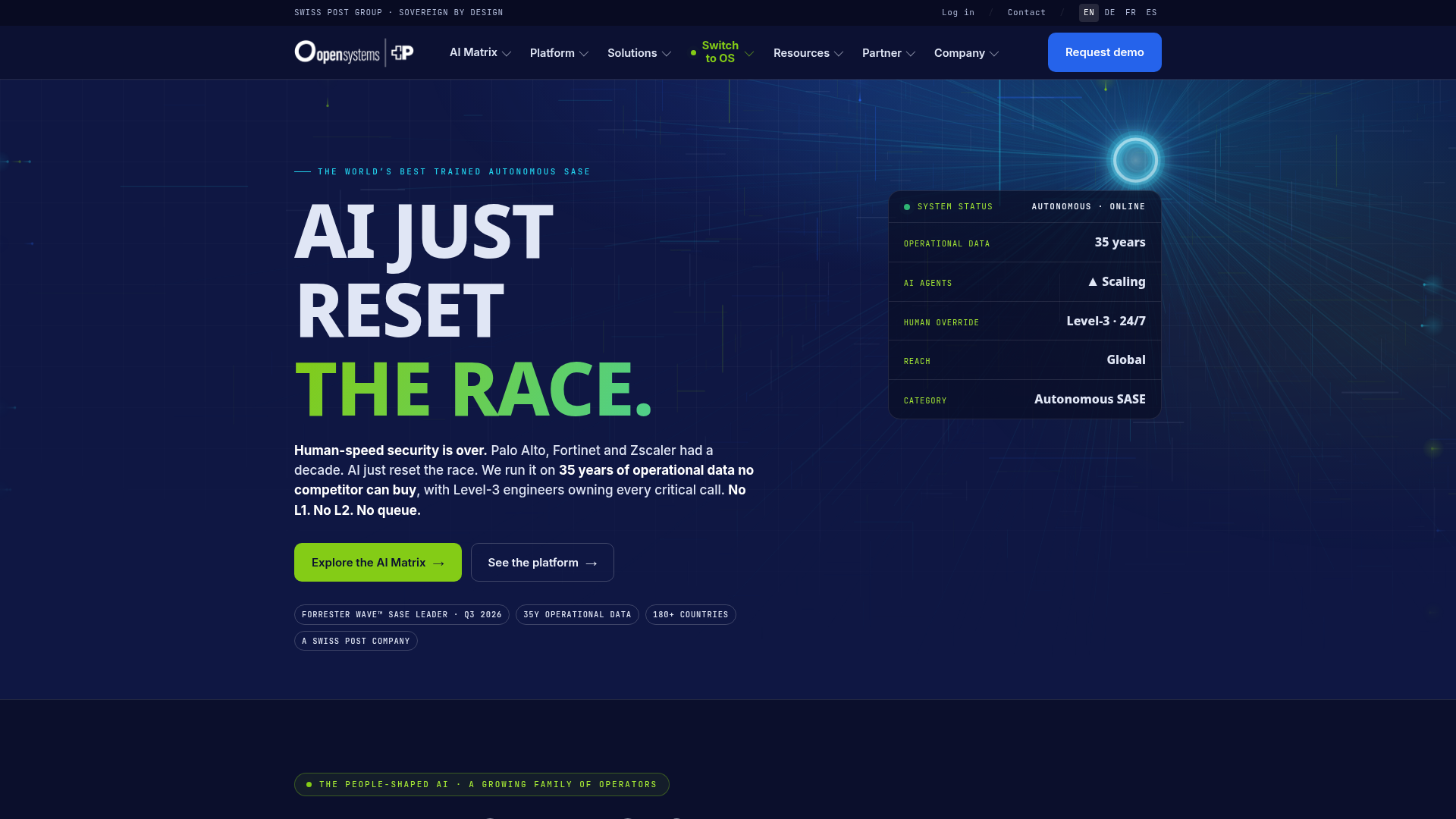 Website of Open Systems AG