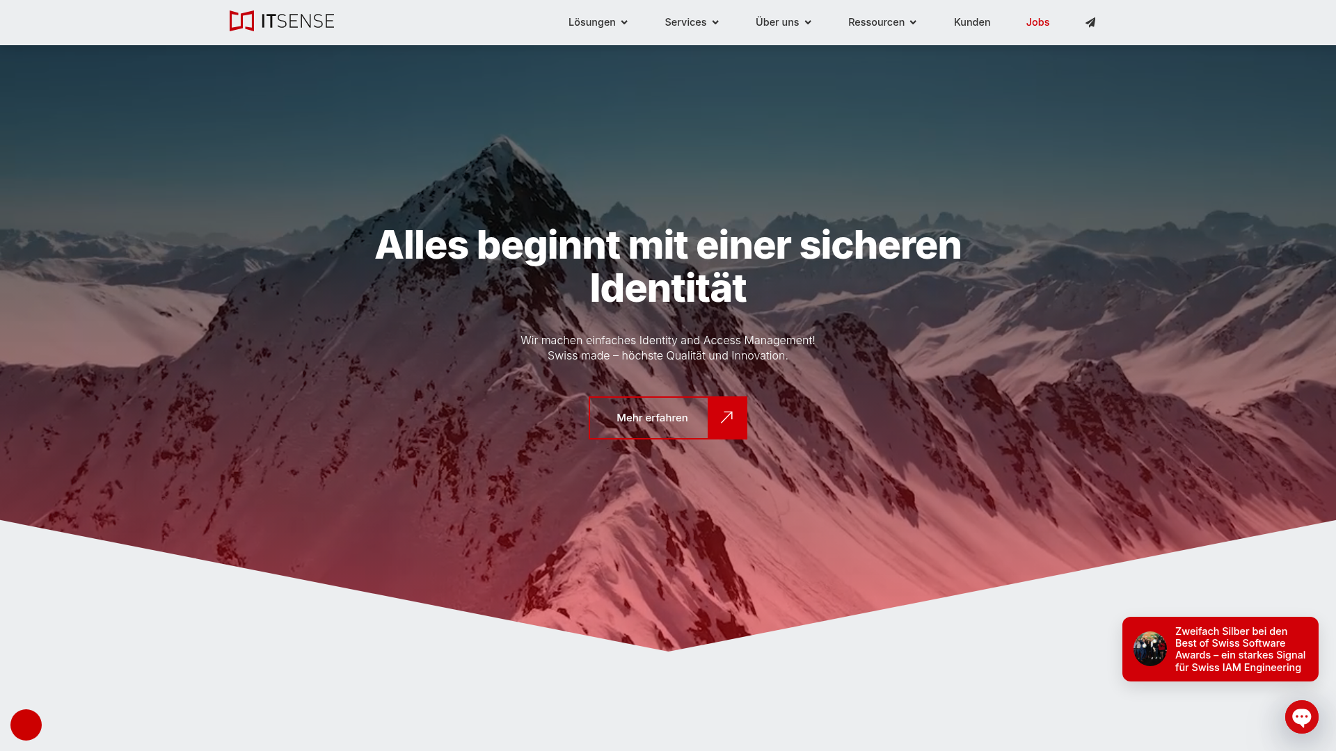 Website von ITSENSE AG