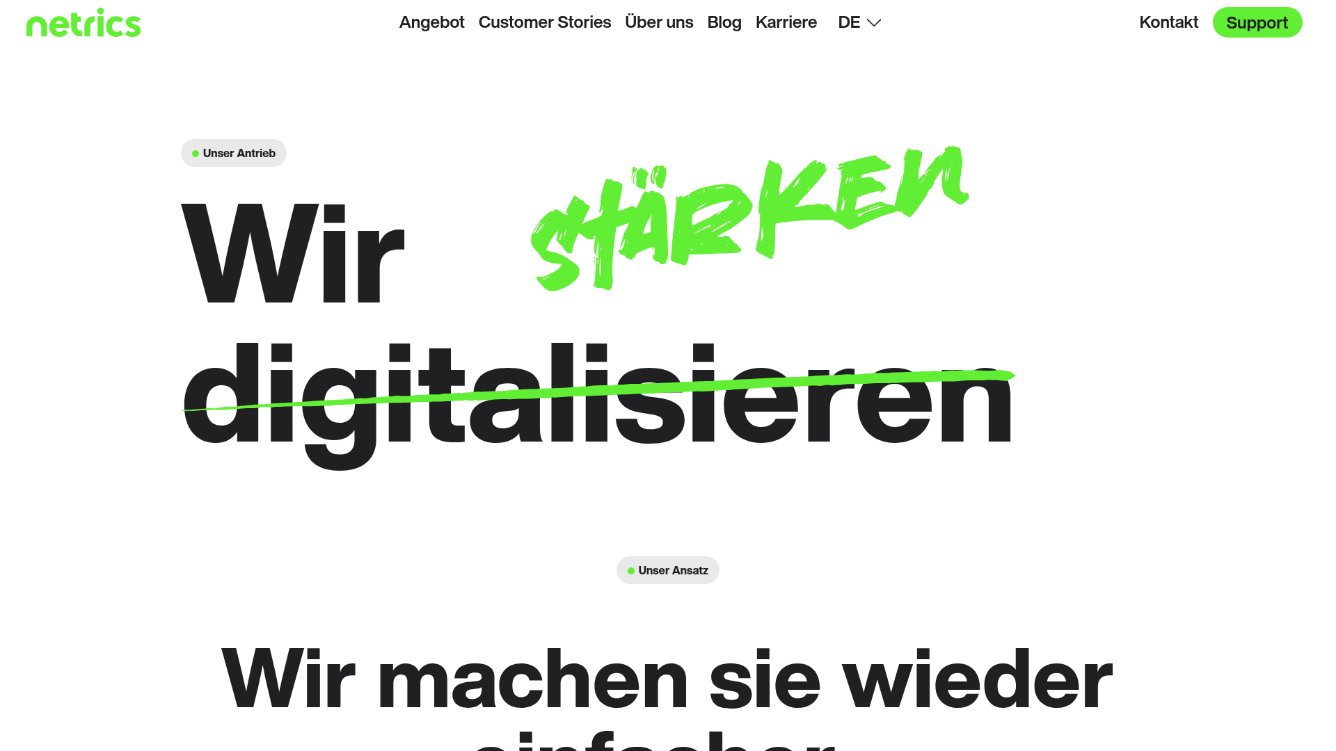 Website von Netrics AG