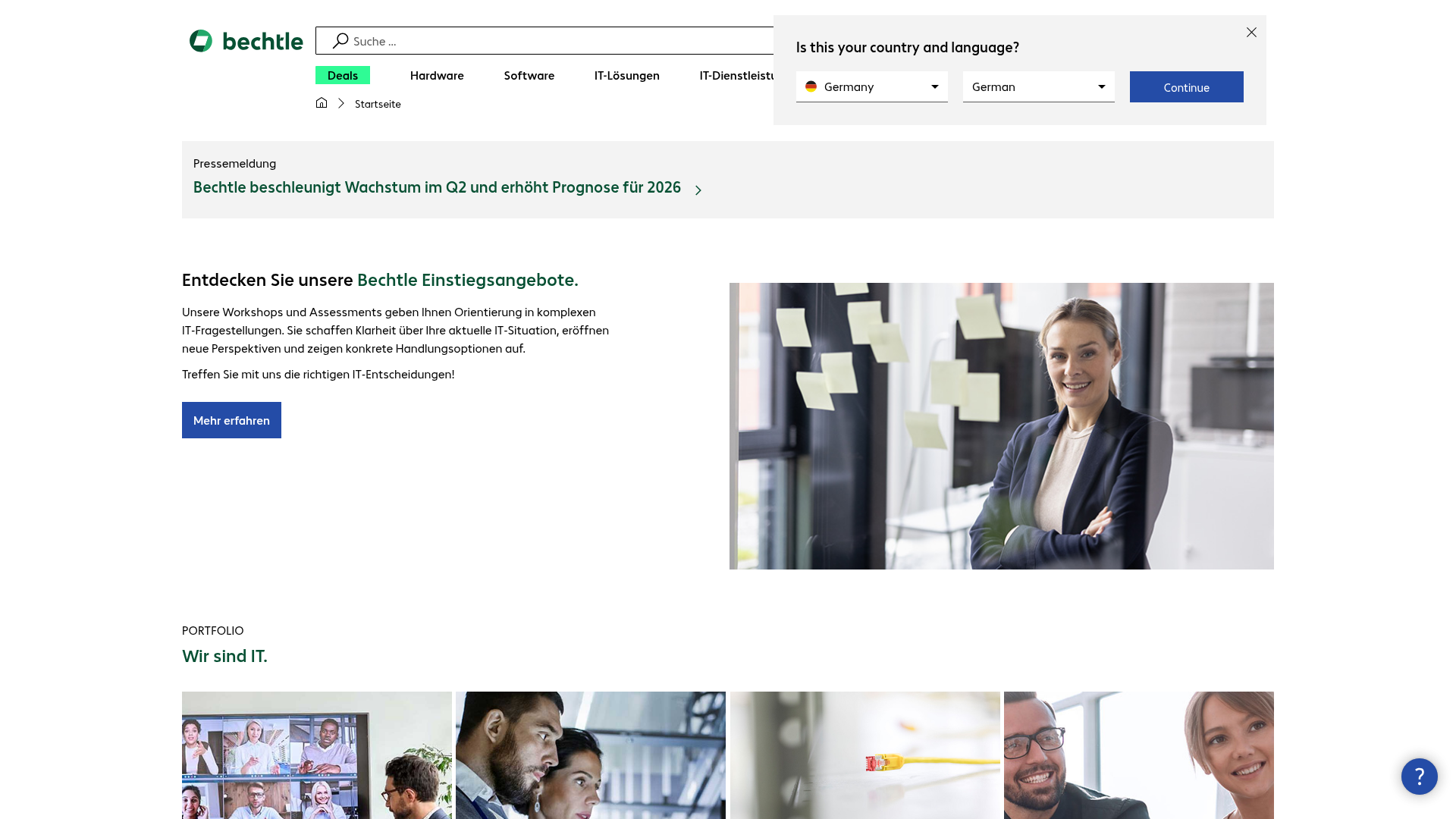 Website von Bechtle Schweiz AG
