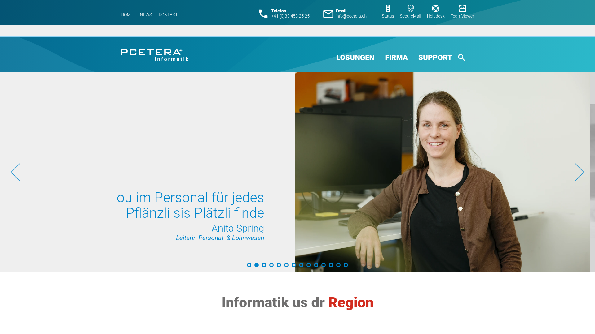 Website von PCETERA Informatik
