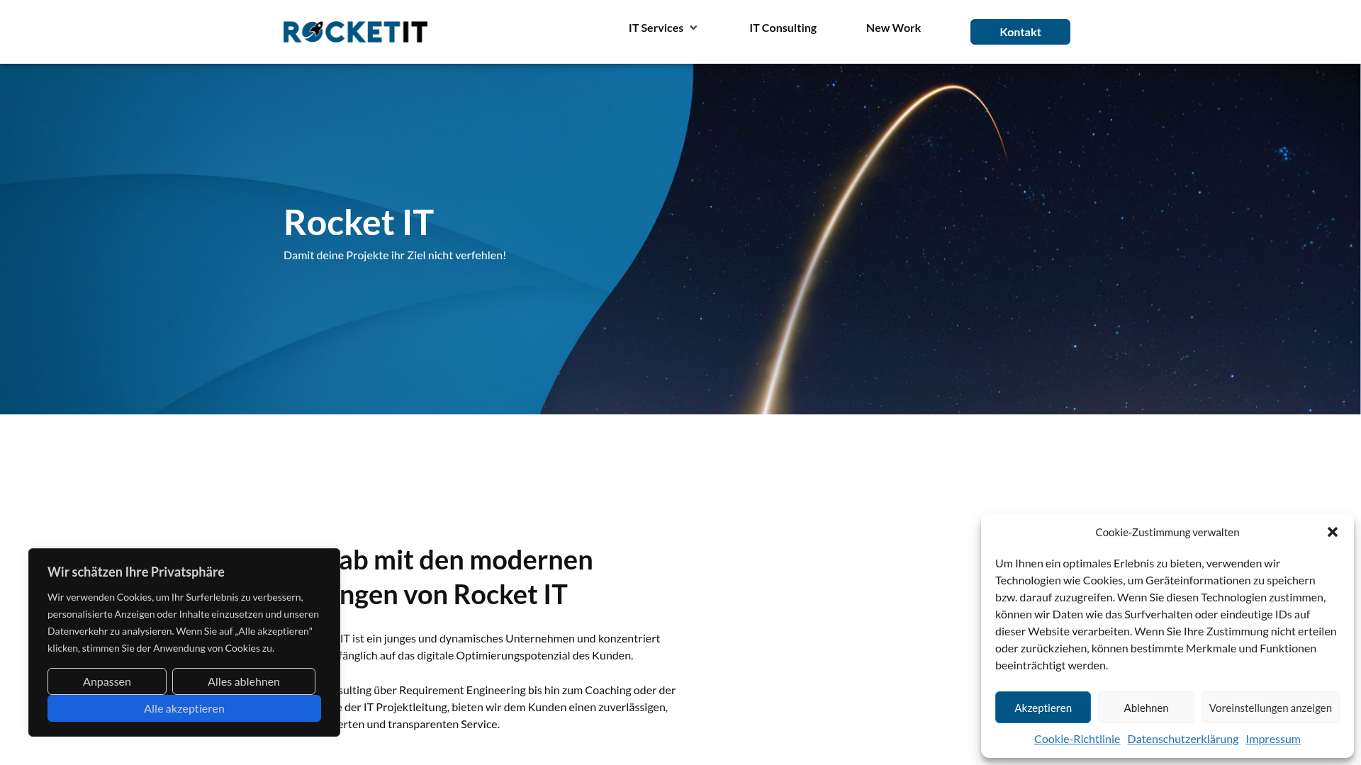 Website von Rocket IT GmbH