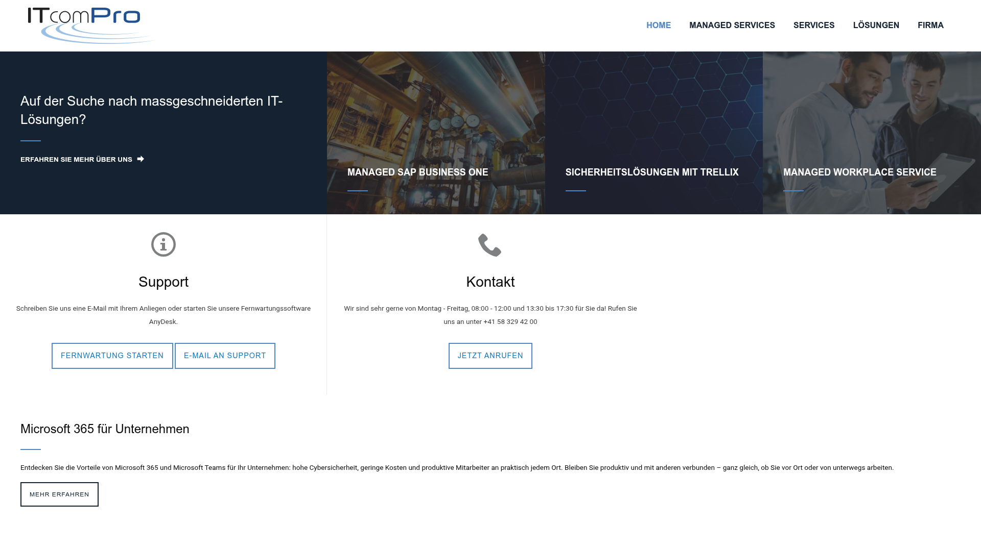 Website von ITcom Pro AG