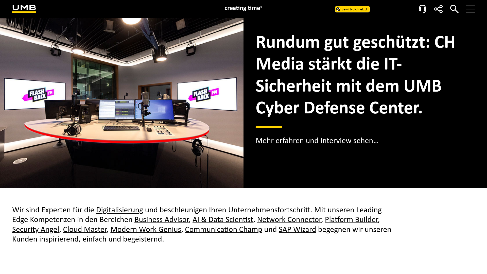 Website von UMB AG