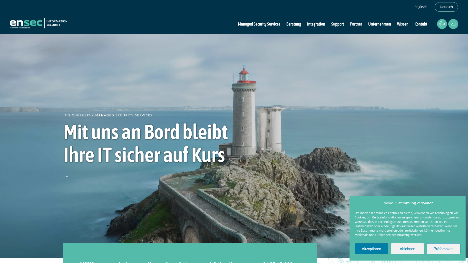 Website von ensec AG