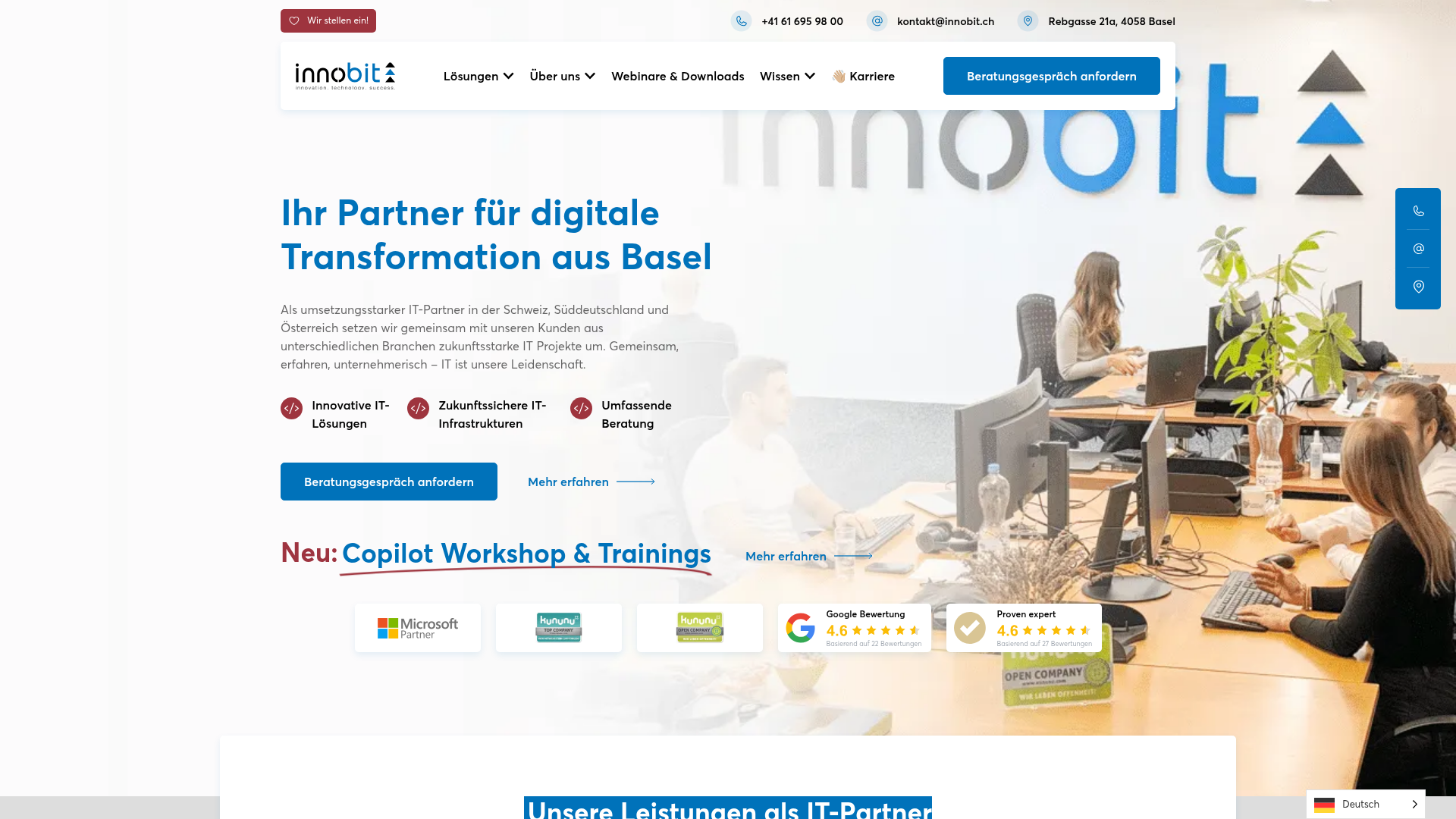 Website von innobit AG
