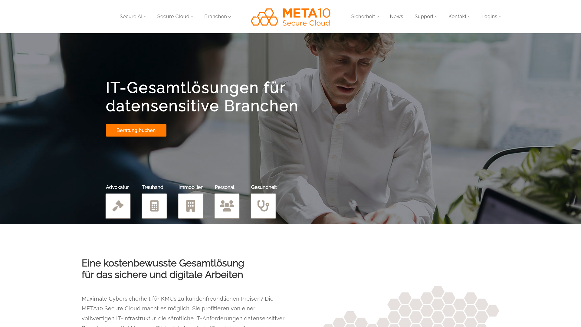 Website von META10 AG