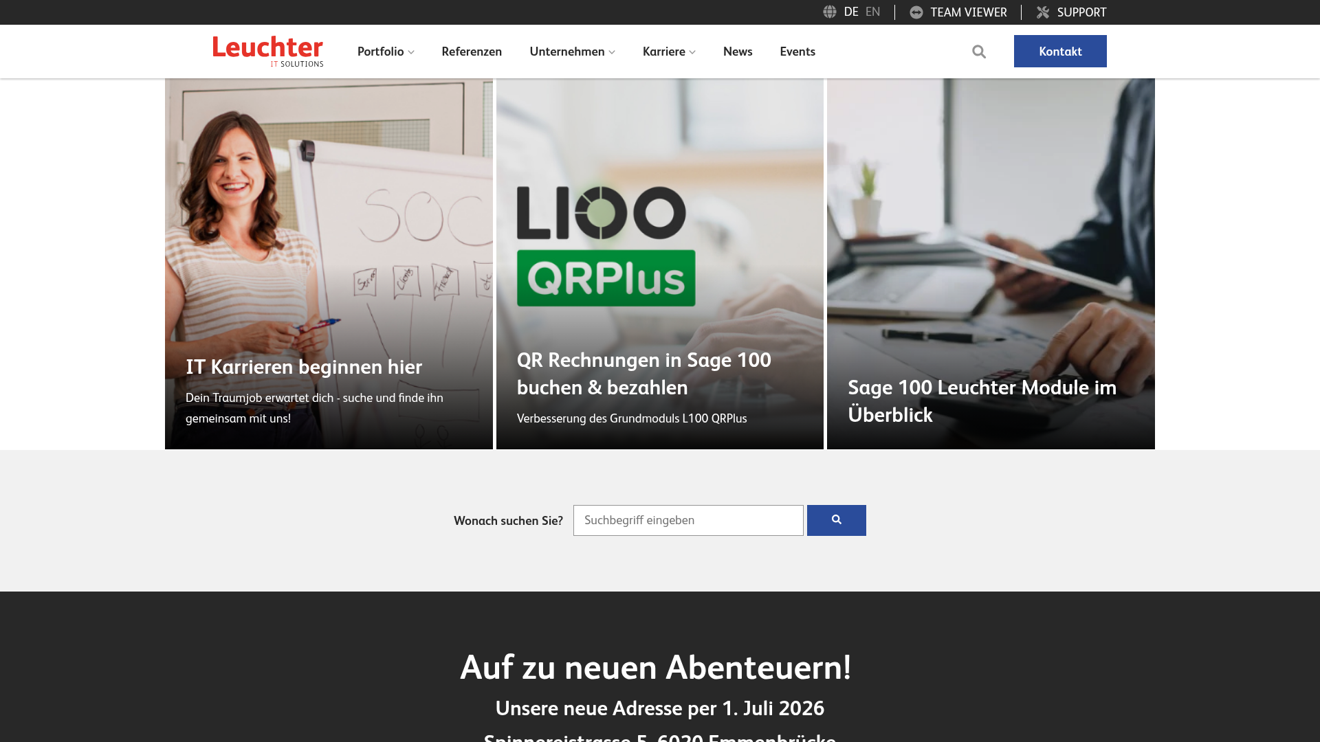 Website von Leuchter AG