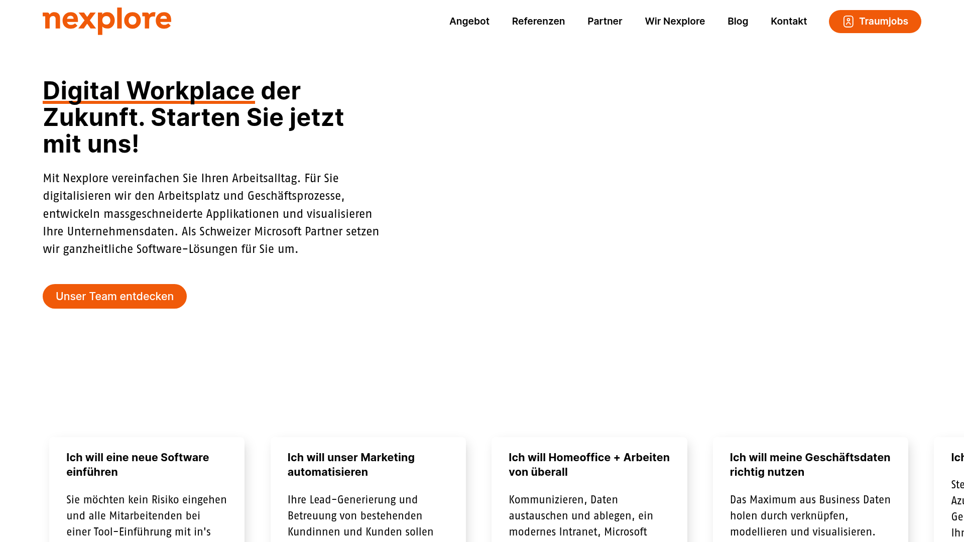 Website of Nexplore AG