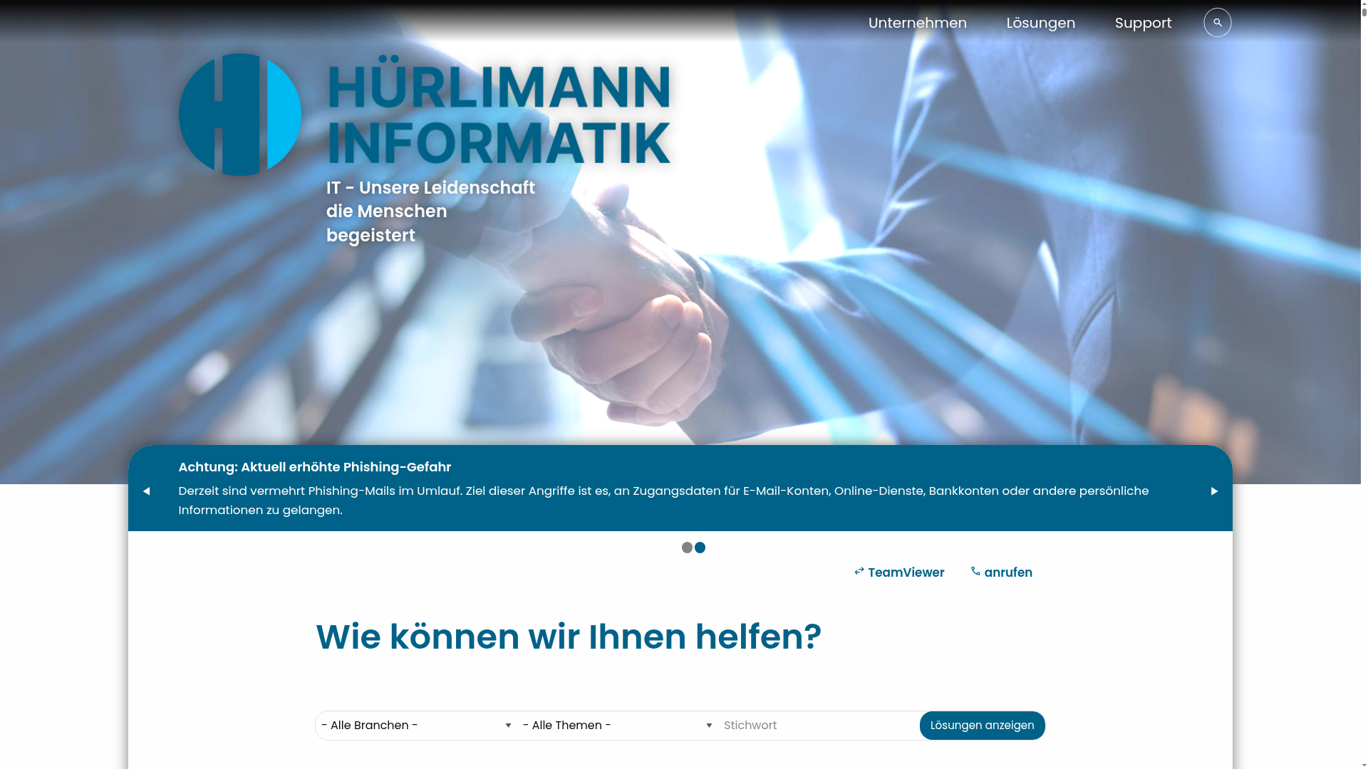 Website of Hürlimann Informatik AG