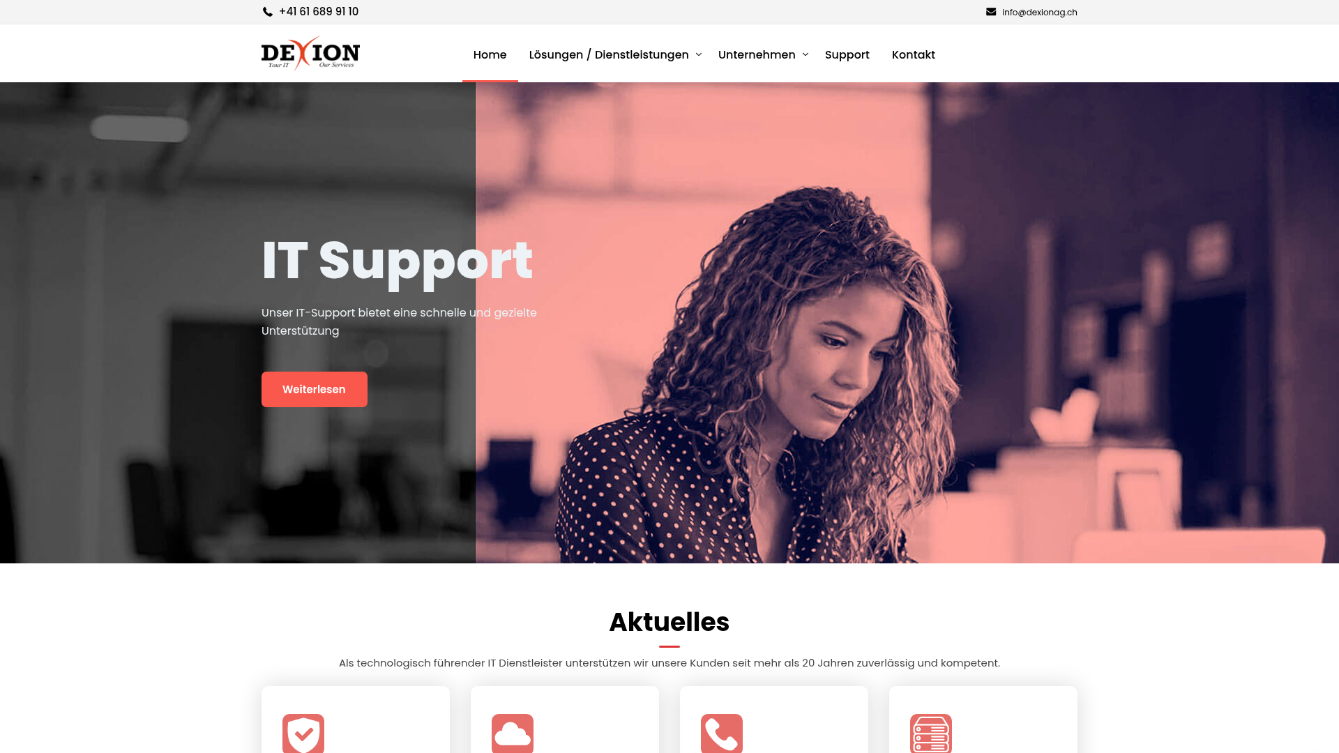 Website von Dexion Services AG