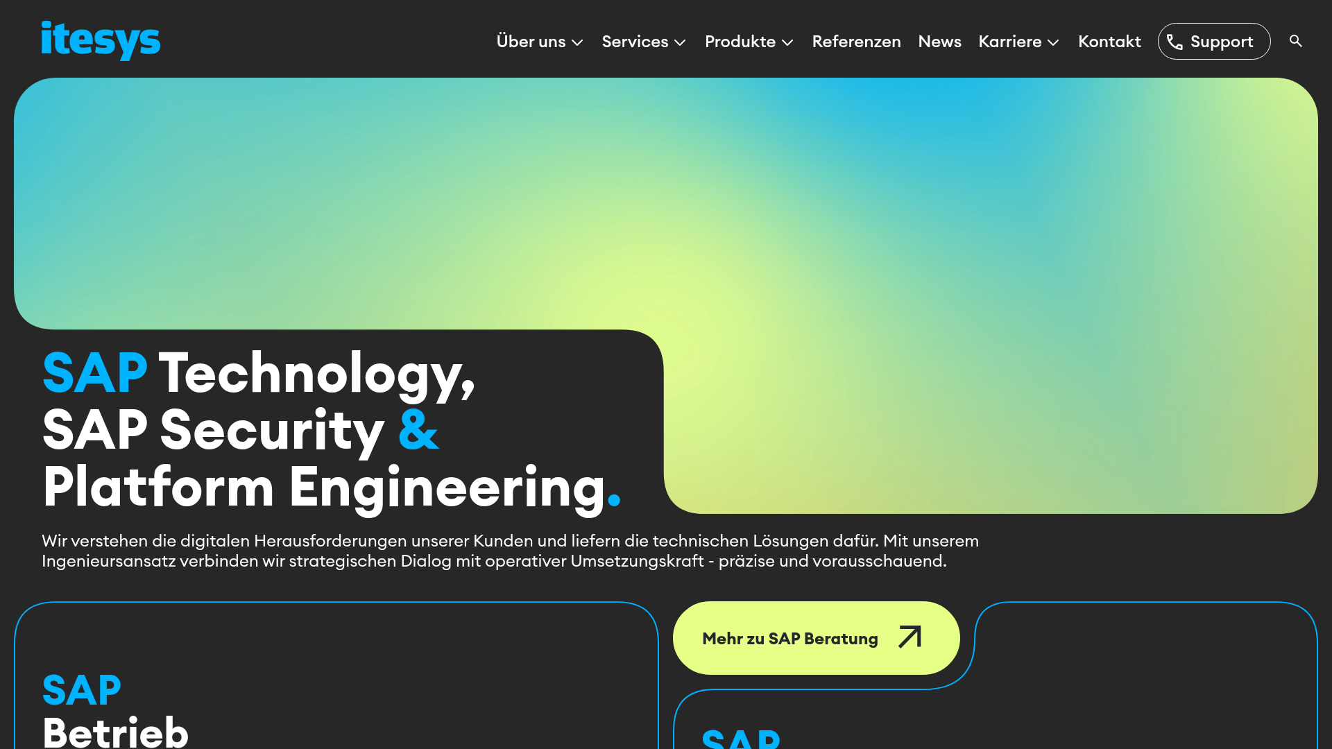 Website von itesys AG