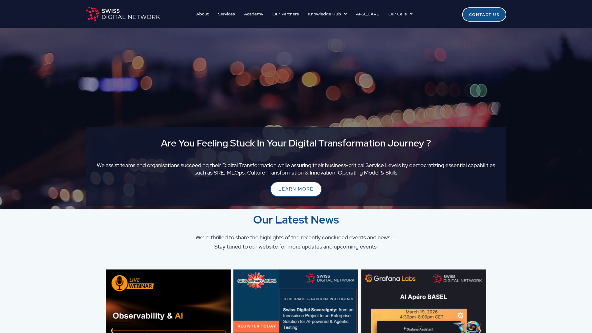 Website von Swiss Digital Network GmbH