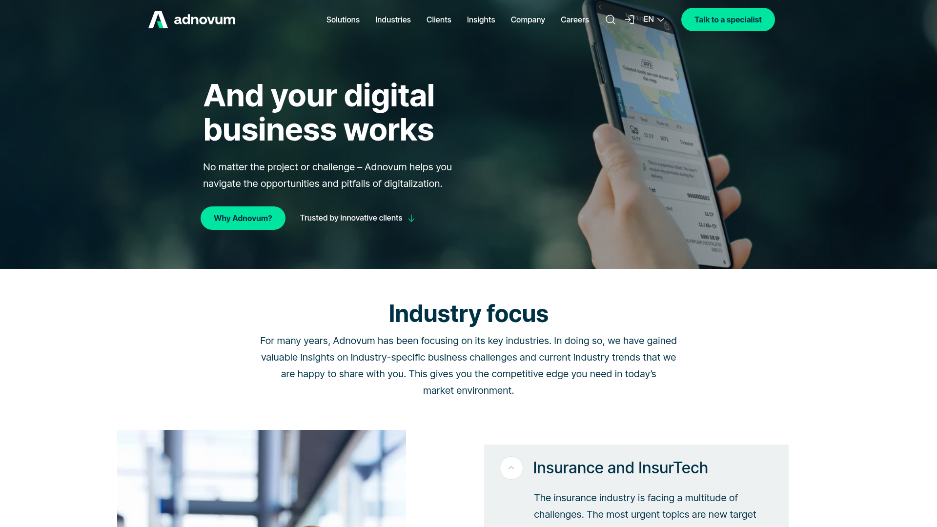 Website von Adnovum AG
