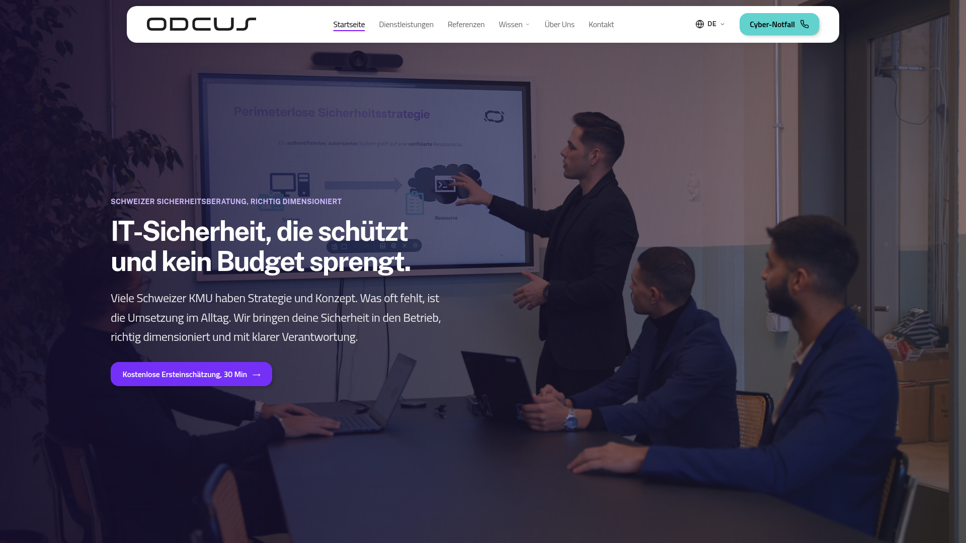 Website of ODCUS AG