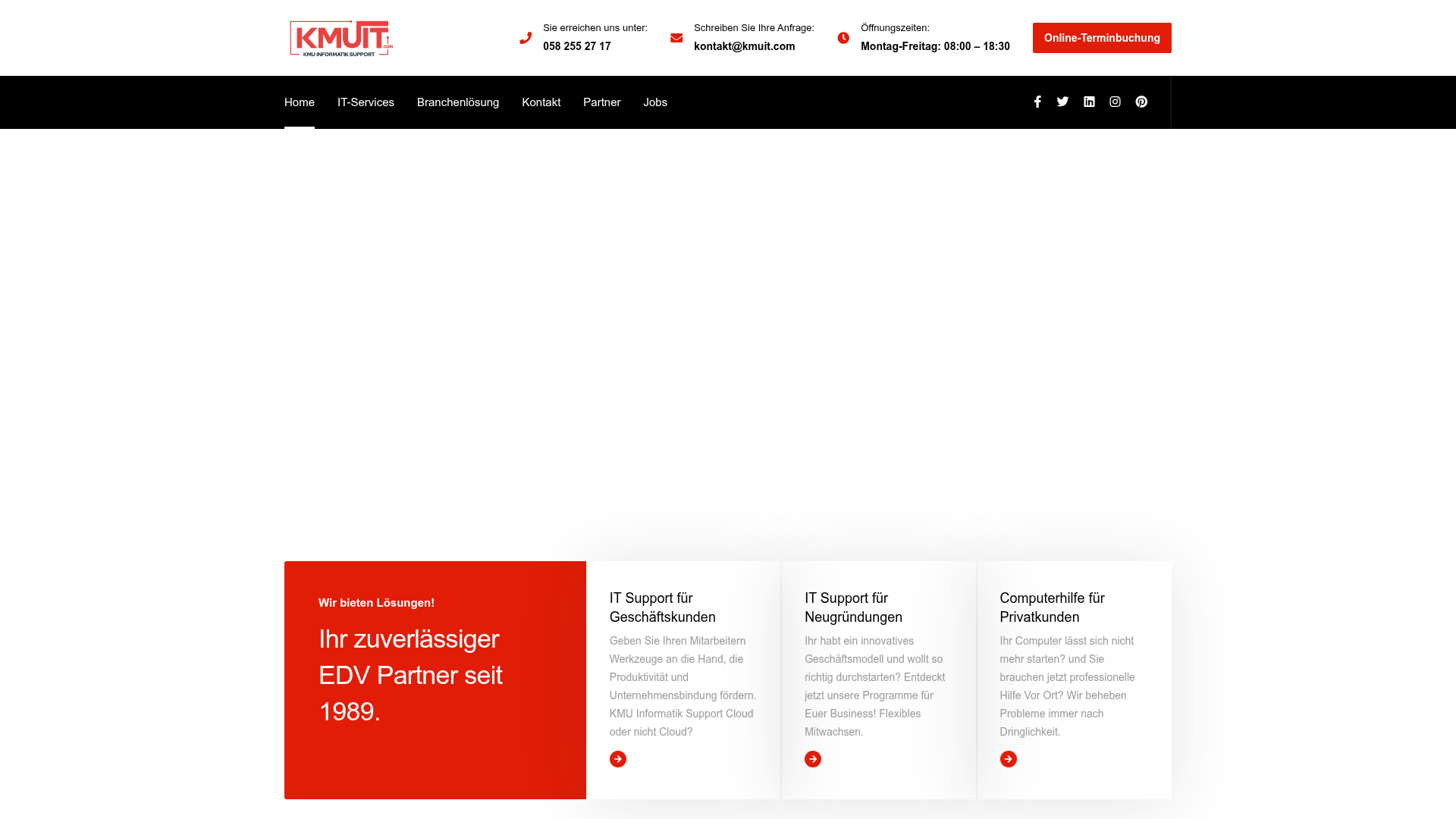 Website von KMU Informatik Support GmbH