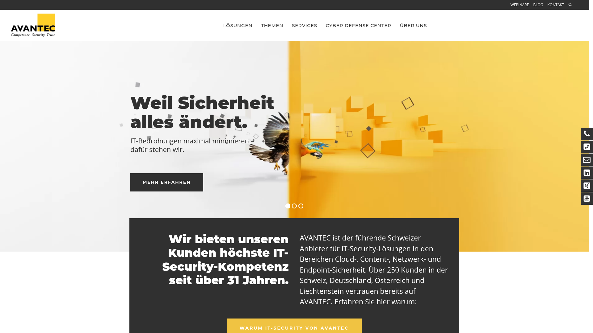 Website of AVANTEC AG