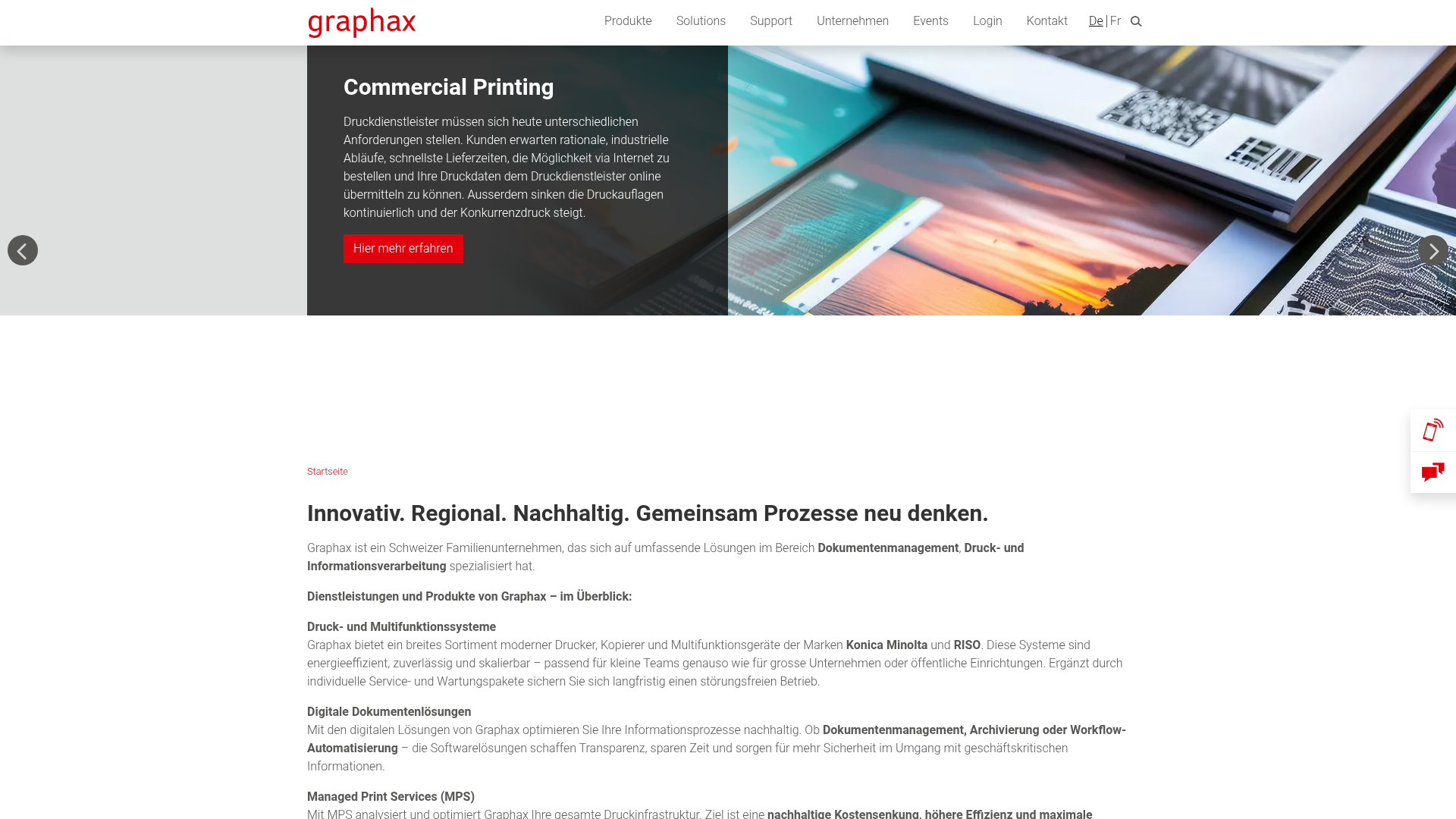 Website von Graphax AG