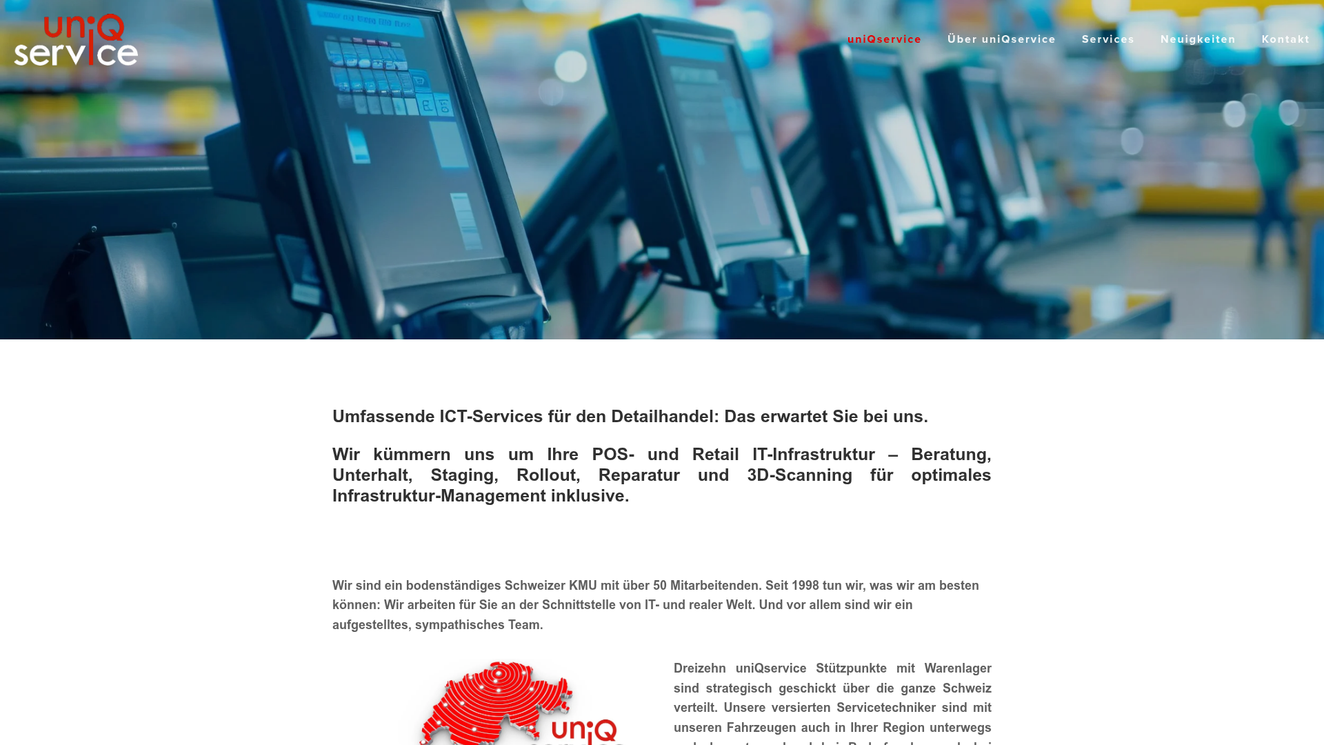 Website of uniQservice ag
