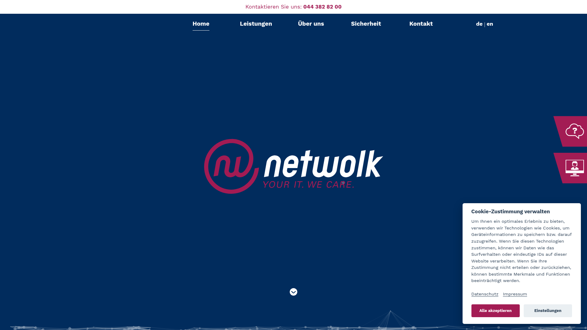 Website von netwolk GmbH