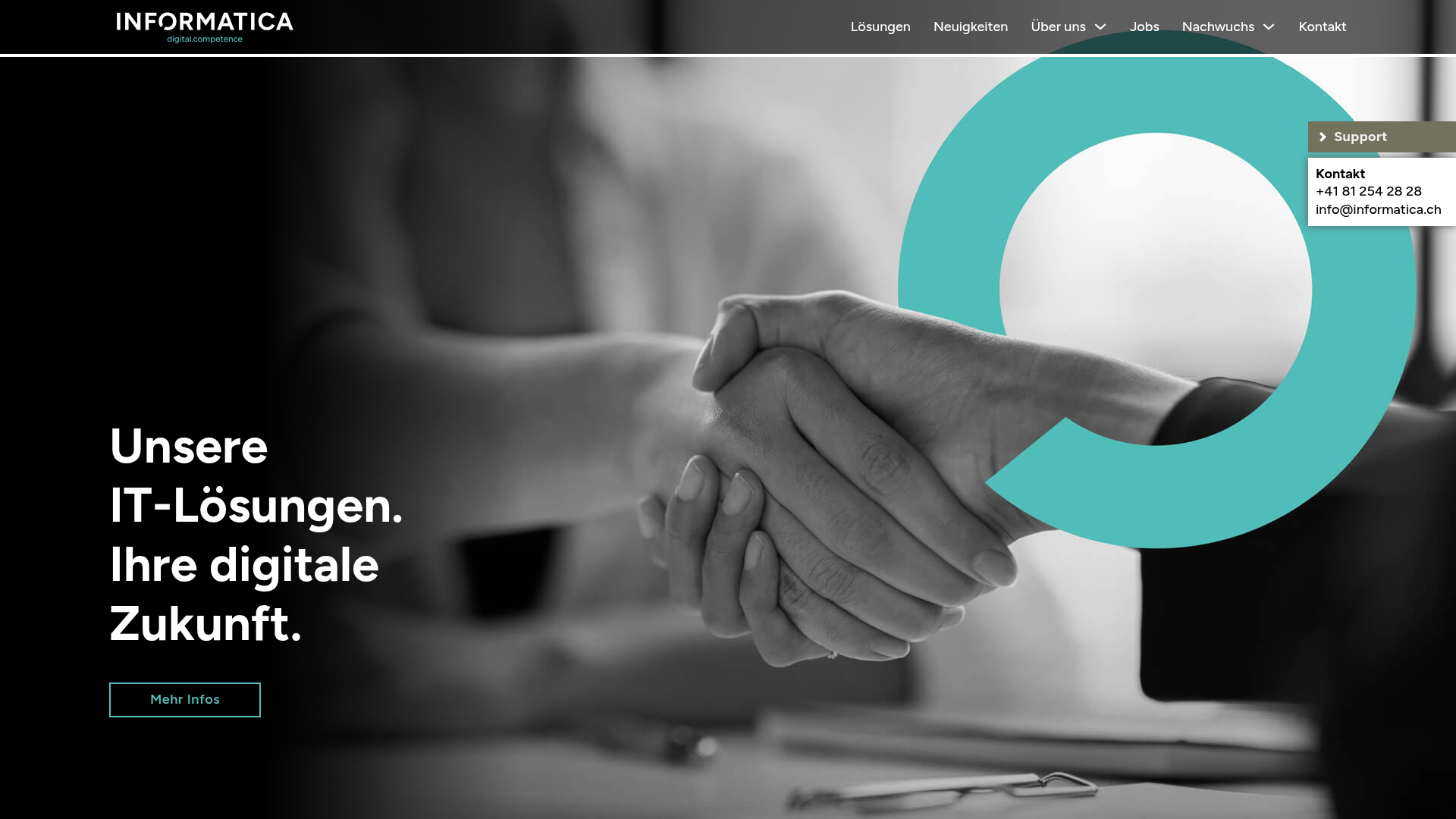 Website von informatica ag