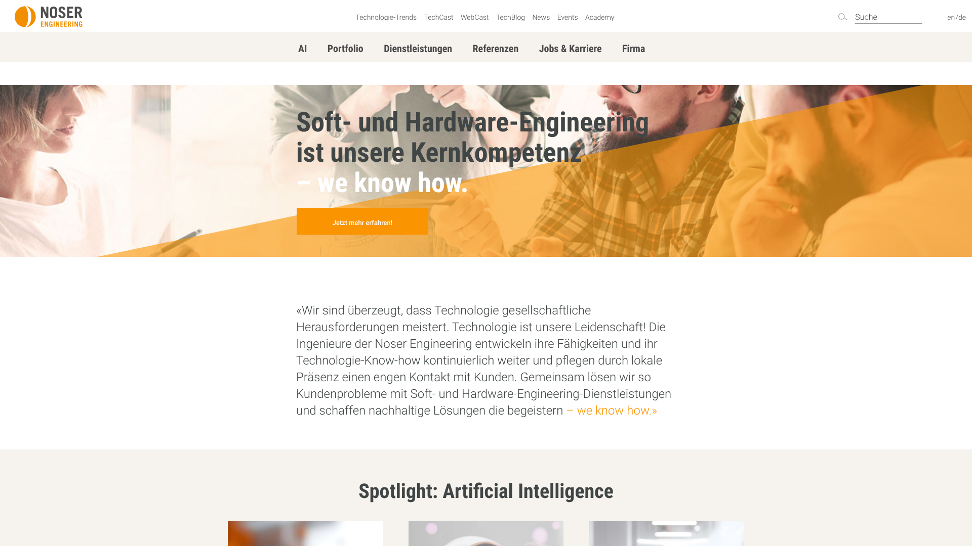 Website von Noser Engineering AG